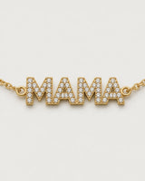 Macro of the Amaya MAMA word-bar and clear pave stones