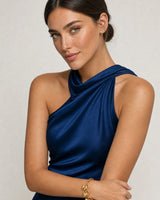Alternate Santorini summer portrait featuring the Amorette charm bracelet