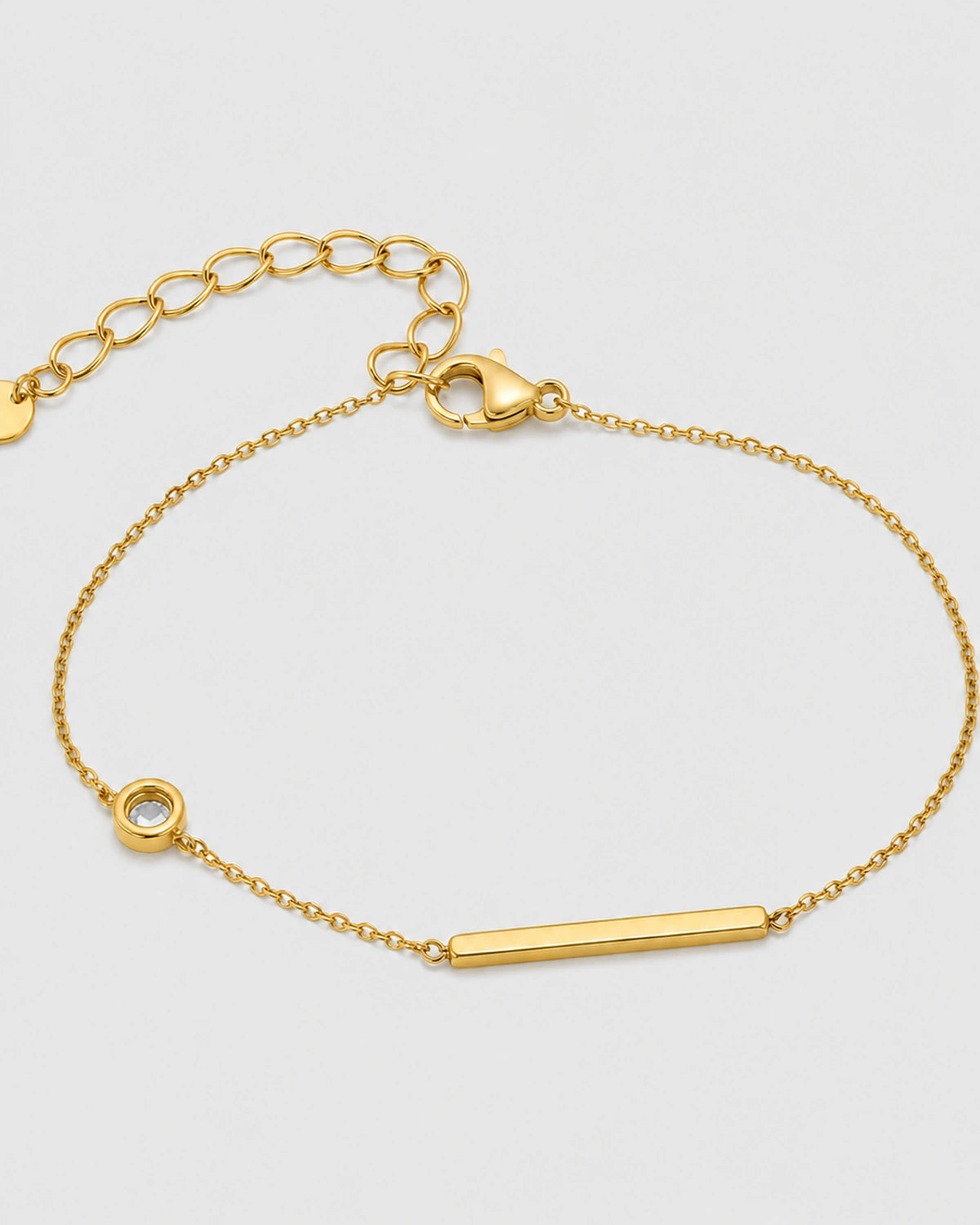 Reverse construction view of Aven bracelet with clasp and extender