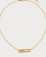 Full Celene necklace view with lobster clasp, extender and tapered terminal tag