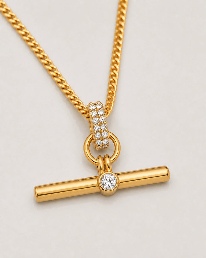 Delphine Pavé Toggle Necklace