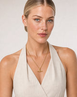 Clean summer neckline portrait showing the Elodie rope necklace