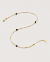 Open construction view of Isla choker with lobster clasp, extender chain and oval tag