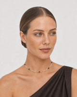 Alternate portrait of the same model wearing the Isla choker