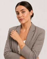 Three-quarter studio portrait featuring the Lucille bracelet