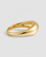 Side profile of the Lune dome ring showing its organic taper and slim underside