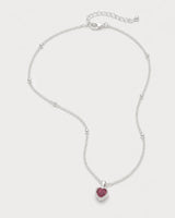 Alternate arrangement showing the Maëlle station chain, clasp and heart pendant