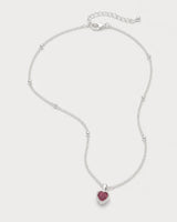 Alternate full necklace view showing the Maëlle station chain, clasp and heart pendant
