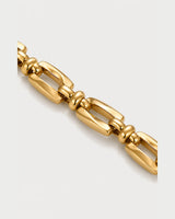 Macro view of Marcelle polished rectangular links and rounded connectors