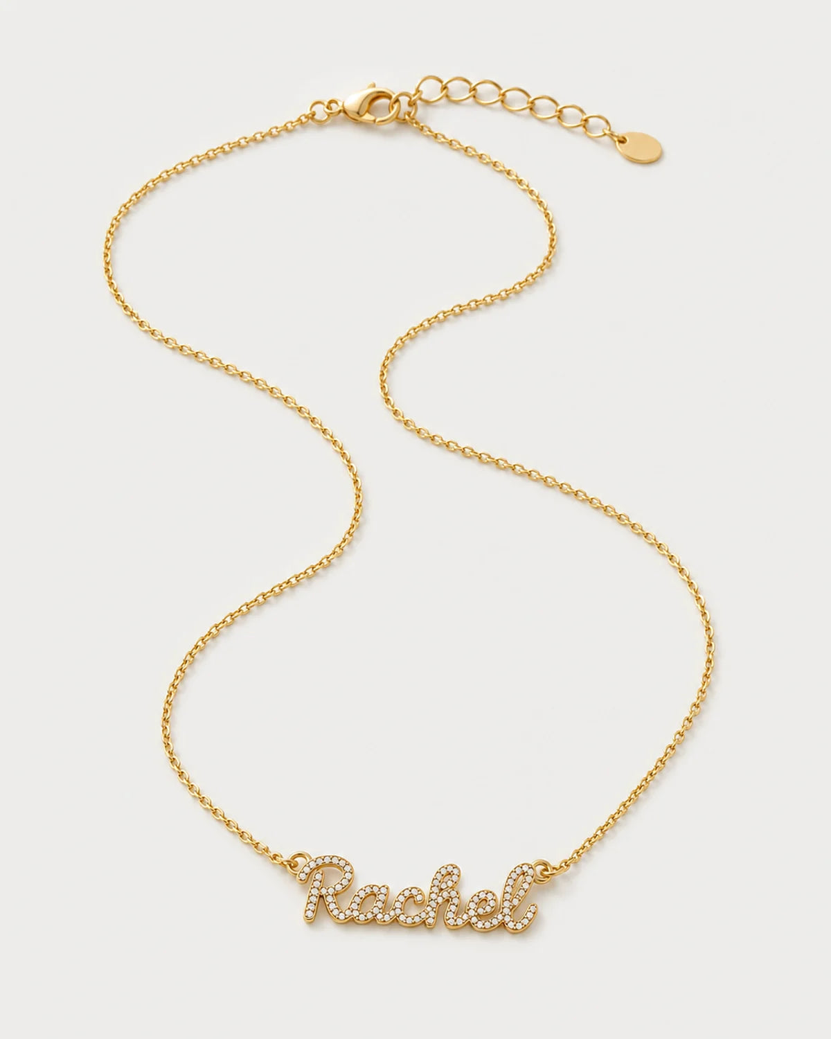 Alternate full view of the Mira Rachel necklace with clasp and extender