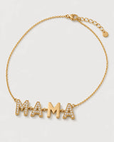 Alternate full view of the Noa articulated MAMA necklace with clasp and extender