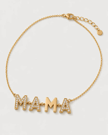 Alternate full view of the Noa articulated MAMA necklace with clasp and extender