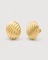 Alternate angle showing the convex oval profile of the Odette earrings