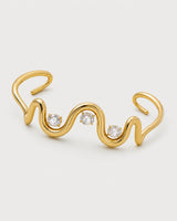 Alternate complete view of the open Onda three-stone wave cuff