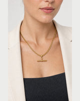Clean neckline close-up showing the scale of the Sabine necklace