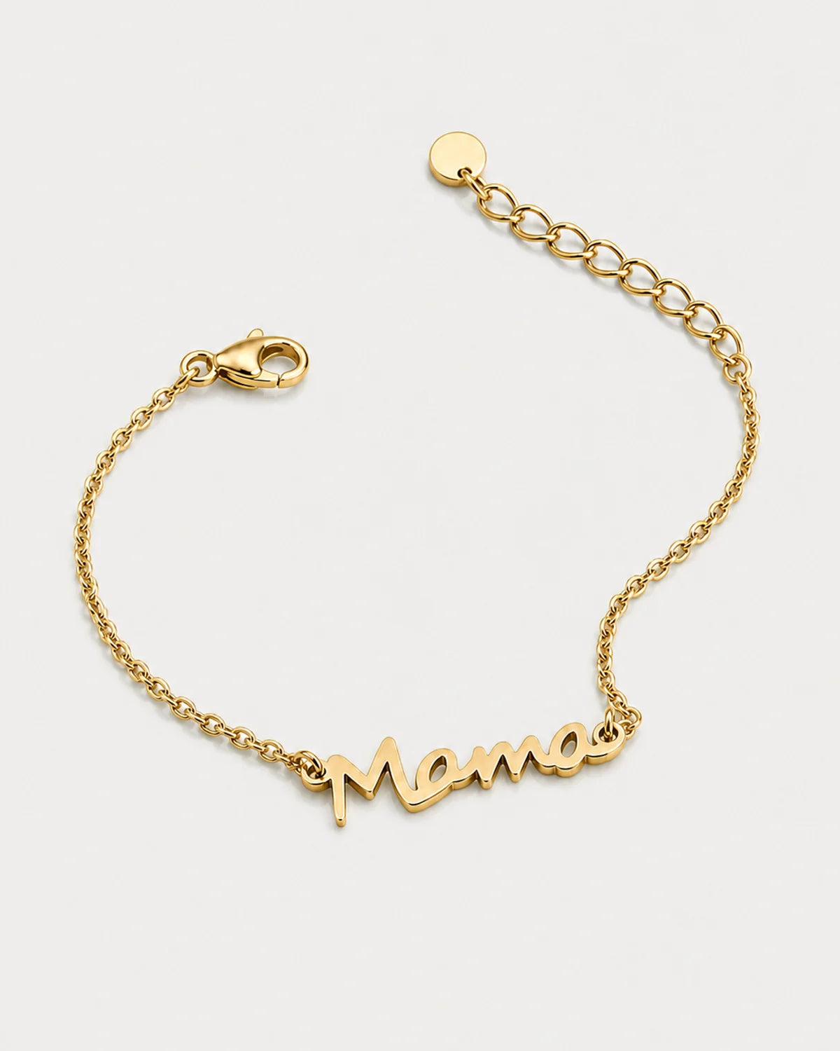 Alternate full view of the Sera Mama bracelet with clasp and extender