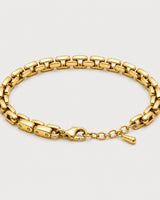 Reverse and clasp view of the Talia gold timepiece link bracelet