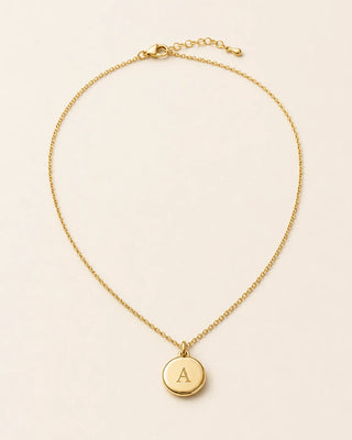 Amara Initial Medallion Necklace in 18k gold vermeil