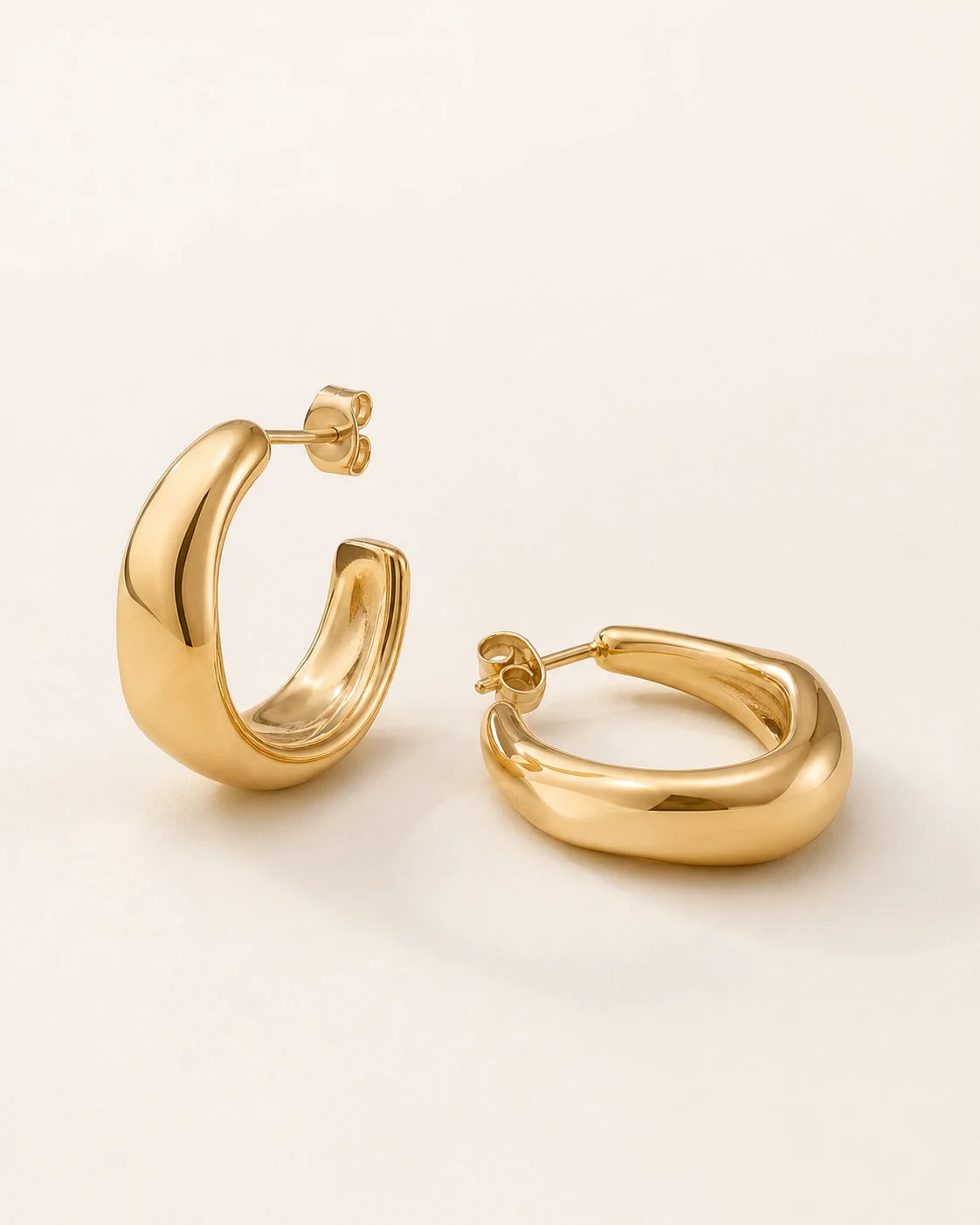 Aurelle Sculpted Hoops in 18k gold vermeil